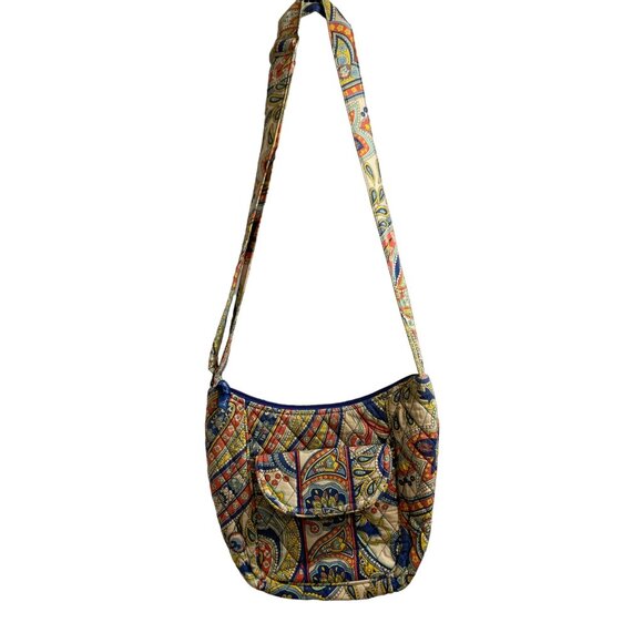 Boho Quilted Crossbody Bag Paisley Patchwork Adjustable Strap Cotton Purse - Picture 2 of 10